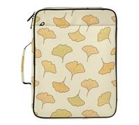 Beige Cartoon Ginkgo Biloba Leaves Document Folder 7 Pockets A4 Letter Size with Zipper Closure for Paperwork Accordion File Folders carpetas de