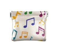 Beige Cartoon Music Symbol Silhouette Women's Leather Coin Purse Wallet Cute Mini Coin Purse Pouches for Lady, Beige cartoon music symbol silhouette, One Size, Print Art