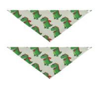 Beige Cartoon Sunglasses Dinosaur Silhouette Dog Holiday Bandanas Adjustable Scarf Handkerchief Cute Pet Holiday Set for Dogs Cats