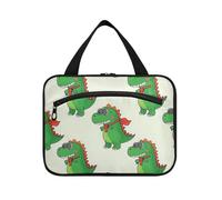 Beige Cartoon Sunglasses Dinosaur Silhouette Hanging Toiletry Bag for Men with Hook, Designer Accessories Hanging Makeup Bag for Women Travel Traveling cartera para maquillaje L
