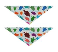 Beige Cartoon Turtle Silhouette Bulk Dog Bandanas Unique Shape Adjustable Fit Dog Breed Bib Cute Pet Holiday Set for Dogs Cats