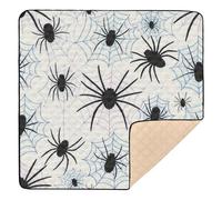 Beige Cartoon Web Silhouettes Soft Thick Baby Play Mat for Indoor Outdoor Comfortable Padded Play Mat for Babies Infants Toddlers, 50'' x 50''