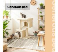 Feandrea Cat Tree, 84 cm Tower, L, Condo for Large Cats up to 7 kg, Large Perch, 2 Caves, Scratching Post, Beige PCT61M