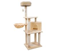 Beige Cat Tree Tower - Multi-Level Cat Climbing Frame & Scratching Post, Durable Cat Toy with Claw Board for Active Cats, Ideal Pet Furniture for Play & Relaxation