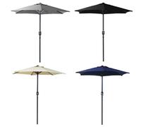 CHARLES BENTLEY Outdoor, Garden, Patio 2m Parasol Shade Umbrella, 2.5kg, Water Resistant, Sunshade, Free Standing, Crank Winding System, 38mm Pole, Steel Frame, In Beige (225x200cm)