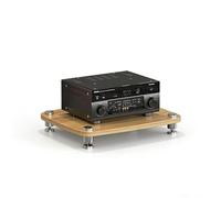 Beige Classic 4-Shelf Wood Media Rack Audio-Video Storage Stand Game Console nizer for Living Room Meeting Room Recording Studio 1 Tier