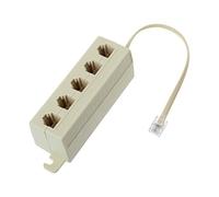 Beige Color 5 Way Outlet 6P4C RJ11 Telephone Phone Modular Line Splitter Adapter 1-in-5-out Adapter Plug to Usb Adapter Cable Adapter Cable Usb Adapter Plug Outlet Adapter Cable for Headset Cord