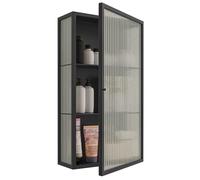 Beige Compact Wall Cabinet with Doors - Multi-Purpose Shelf for Bathroom, Kitchen, Living Room & Bedroom - Space-Saving Storage Solution (60x35x15cm)