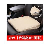 (Beige, Cotton) 8cm Car Wedge Leveling Seat Cushion Memory Foam Car Driver Seat Office Chair Wheelchairs Seat Cushion Chair Car Heightening Pad