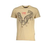 Beige Cotton Printed Logo T-Shirt - male - Cavalli Class - T-Shirts - Beige - L - Tops L