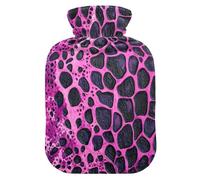 Beige Crocodile Skin Texture Cute hot Water Bottle with Soft Cover, 2L hot Compress Bag for Arthritis, Sore Muscle, Bolsa para agua Caliente para Dolor