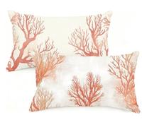 Beige Cushion Covers 20x30 cm Coral Cushions 20 x 30 Pillow Cases Set of 11 Decorative Pillows with Invisible Zipper,Linen Breathable,Durable Fade-Resistant,Bedroom Decor Living Room Sofa EM-140