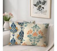 Beige Cushion Covers 55 x 55 cm Waterproof Outdoor Cushions Covers Northern Europe Pattern Decorative Pillows Sofa Cushions Linen Square Pillow Cases for Sofa Outdoor Garden Home Decor Set of 2 V-107