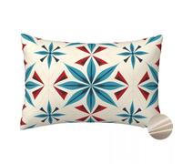 Beige Cushion Covers 70cm x 90cm Set of 2 Linen Throw Pillow Cases Blue Geometry Flower Pillowcases 28x36 Inch Sofa Cushions Outdoor Cushion Cover for Bed Couch Sofa Living Room Bedroom Garden -YM622