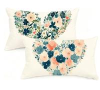 Beige Cushion Covers 70x90 cm Love Cushions 70 x 90 Pillow Cases Set of 18 Decorative Pillows with Invisible Zipper,Linen Breathable,Durable Fade-Resistant,Autumn Bedroom Decor Living Room Sofa EM-850