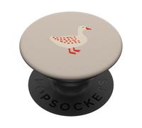 Beige Cute Vintage Goose Illustration Design PopSockets Adhesive PopGrip