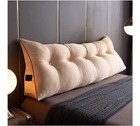 Beige Daybed Wedge Pillow - Large Triangular Backrest for Reading Long Bolster Support with Removable Cover 71" Headboard Bed Rest Cushion.