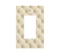 Beige Diamond Pattern Light Switch Wall Plate Faceplate Cover Single Rocker 1 Gang Decorator Outlet Receptacle Covers for Home Kitchen Room Bathroom Decor