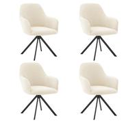 Beige Dining Chair Covers with Arms High Elasticity Removable Slipcovers for Curved Back Armchairs Minimalist Seat Protectors 4PCS Home Living Decor
