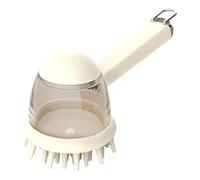 Beige Dog Bath Brush - Dog Bath Brush And Shampoo Dispenser | Ergonomic Non-slip Pet Bath Comb With Soap Dispenser | Portable Multi-functional Pet Cleaning Tool For Bathing Washing & Massage