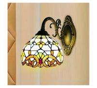Beige Dome Glass Wall Lamp Victorian Style for Bedroom Living Room Dining Room Balcony Loft,Simple