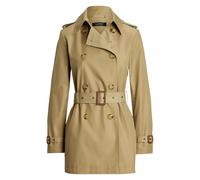 Beige Double Breasted Cotton Blend Trench Outerwear, female, Ralph Lauren, Trench Coats, Beige, M, Coats M