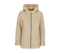 Beige Down Jacket with Logo Patch - female - Save The Duck - Winter Jackets - Beige - XL - Jackets XL