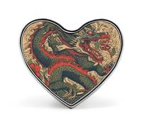 Beige Dragon Pattern Turkey Pumpkin Bird Lapel Pin - Heart Shape Brooch Pins for Men & Women Suit Accessories, 1" Lightweight Enamel Lapel Pins Buttons for Backpacks, Hats, Bags, Lanyards