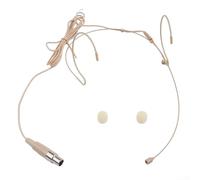 Beige Dual Earhook Headset Microphone with Mini XLR 4 Pin TA4F Connector, Cardioid Electret Condenser Mic for Clear Speech and Vocal Applications, for Systems for Stage and Presentation Use