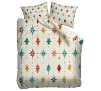 Beige Duvet Cover Sets Emperor 290x235 cm Aztec Geometric Stars 3D Print Bedding Quilt Cover Set With Zipper Closure, Ultra Soft Hypoallergenic Microfiber Duvet Cover