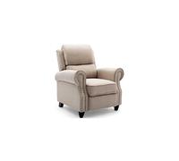 (Beige) Duxford Fabric Pushback Recliner Armchair Sofa Occasional Chair Cinema