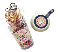 Beige Elastic Band with Lid, Cute Hair Accessories for Girls, Resin Elastic Band Can Stretch Various Hairstyles and Office Supplies, About 55g per pack