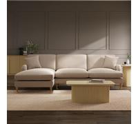 Beige Fabric Left Hand Facing 4 Seater Chaise Corner Sofa - Payton