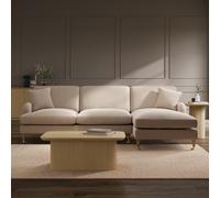Beige Fabric Right Hand Facing 4 Seater Chaise Corner Sofa - Payton