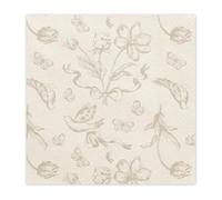Beige Floral and Bird Themed Party Napkins for All Celebrations - 12 Pack