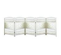 Beige Folding Room Divider, 5-Panel Screen with Top & Bottom Cable Design for Studio, Bedroom, Kindergarten - 50x30cm Portable Privacy Partition