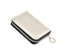 Beige Gradient Chic Blur Women's Wallets Leather RFID Blocking Credit Card Wallets Small Zipper Coin Purse with Key Ring