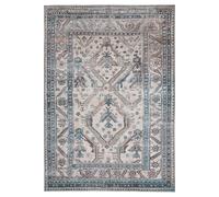 Beige Grey Traditional Bordered Medallion Washable Living Room Area Rug Kukoon Beige 120cm x 170cm