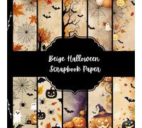 Beige Halloween Scrapbook Paper, Creepy Junk Journal Paper, Spooky Decorative Paper, DIY Projects, Origami, Collage Sheets, Decoupage Paper, 10 Designs, Double SIded