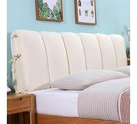 Beige Headboard Cushion Cover for Bed Thickened Anti Collision Reading Pillow All Inclusive Dust Cover 150x50cm Wood Headboard Protector Bedroom Decor