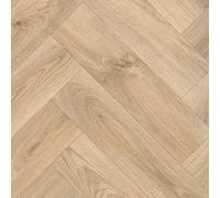 Beige Herringbone Pattern Wood Effect Anti-Slip Vinyl Flooring For LivingRoom, Hallways, Kitchen, 2.8mm Backed Vinyl Sheet-4m(13'1") X 3m(9'9")-12m²