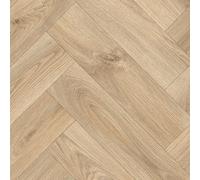 Beige Herringbone Wood Effect Vinyl Flooring For Livingroom, Kitchen, 2.8mm Backed Vinyl Sheet-1M(3'3") X 4M(13'1")-4M²
