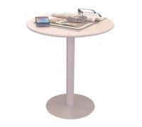 Beige High Round Bar Table, Small Metal Pub Table, Slim Dining Table for Bistro, Living Room, Café, Stylish Accent Table, Ideal for Dining & Entertaining