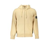 Beige Hooded Sweatshirt with Zipper - male - Calvin Klein - Zip-throughs - Beige - M - Sweatshirts & Hoodies M