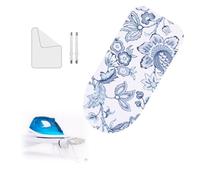Beige Ironing Board Cover Mini Ironing Ironing Pad 52x11cm Stretch Iron Pad Protective Cover Easy Installation For Home(White blue)
