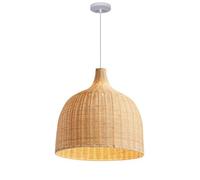 Beige Kitchen Island Rattan Hanging Lamp Natural Handmade Chaner, Natural Wicker Ceiling Pendant Light Fixtures with Adjustable Cord Boho Ceiling Lighting Fixture for