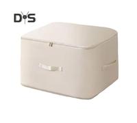 (beige, L) Self Compression Organizer Storage Bag Large-capacity Moisture-proof Zipper Closure Coats Storage Bag Quilt Packing Bag