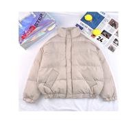 (Beige, L) Waterproof Winter Coat Y2k Solid Harajuku Puffer Jacket Men Oversized Black Bubble Coat Korean Fashions Hooded Parkas