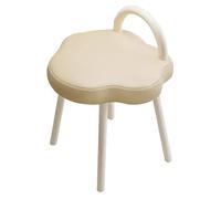 Beige Leather Vanity Stool with Backrest Stylish Makeup Chair for Bedroom & Study Metal Legs Perfect for Makeup & Grooming Essentials