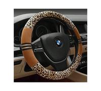 (Beige leopard print, default) New winter leopard print anti-slip steering wheel cover car steering wheel cover car handle cover fashionable universal